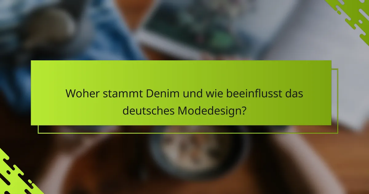 Woher stammt Denim und wie beeinflusst das deutsches Modedesign?